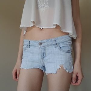 Ripped jean shorts